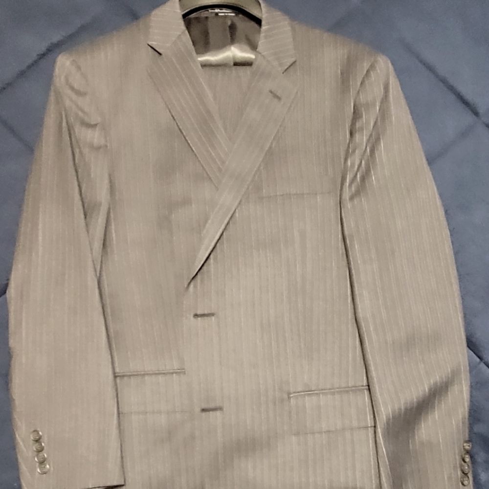 Gray striped suit